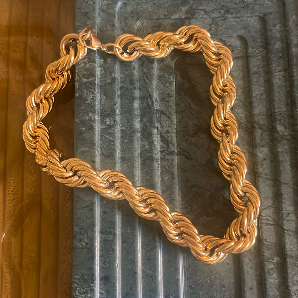 Hrh Collection “Xl Rope” Gold Toned Necklace